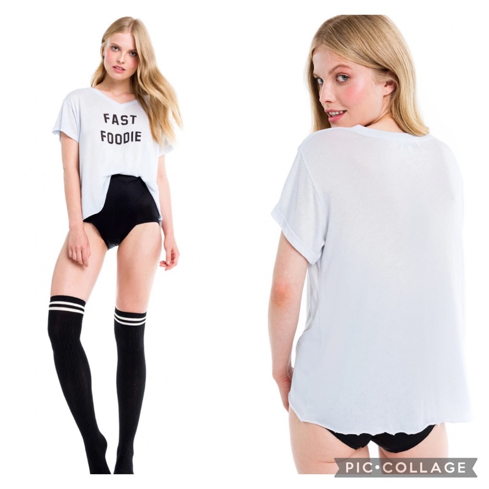 GUC Wildfox Fast Foodie Romeo V Neck Tee Shirt